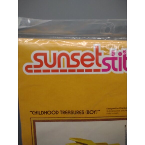 Vintage 1977 Sealed Crewel Embroidery Kit Childhood Treasures Boy, Fits 10x20" - Picture 15 of 16